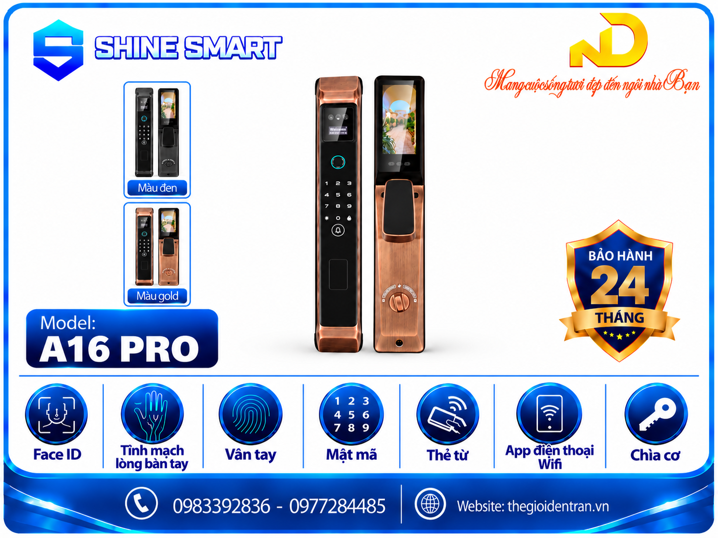 Khóa cửa thông minh Shinesmart A16 PRO